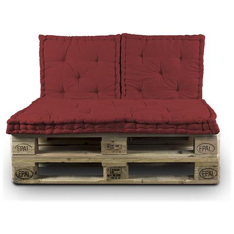 Cuscino Mattonella Per Seduta-schienale Divani Pallet Cuscino Per Bancale 80x120 Bordeaux - Foto 4