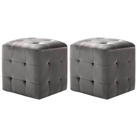 Comodini 2 Pz Grigio 30x30x30 Cm In Tessuto Vellutato - Foto 2