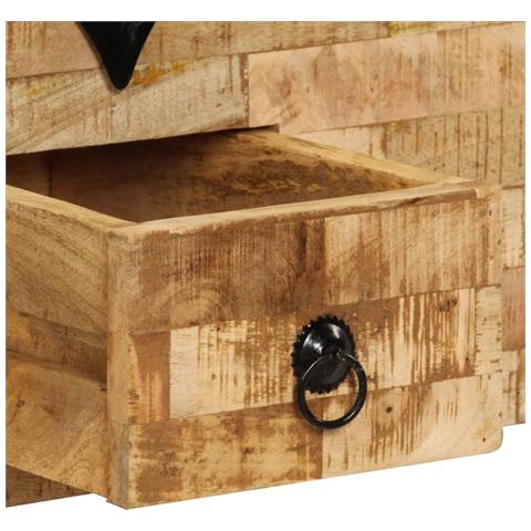 Tavolino Da Salotto In Legno Massello Di Mango 80x40x35 Cm - Foto 8