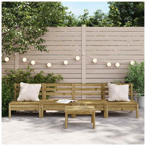 Lusso Casadino - Divani Senza Braccioli Da Giardino 4pz Legno Di Pino Impregnato - Foto 2