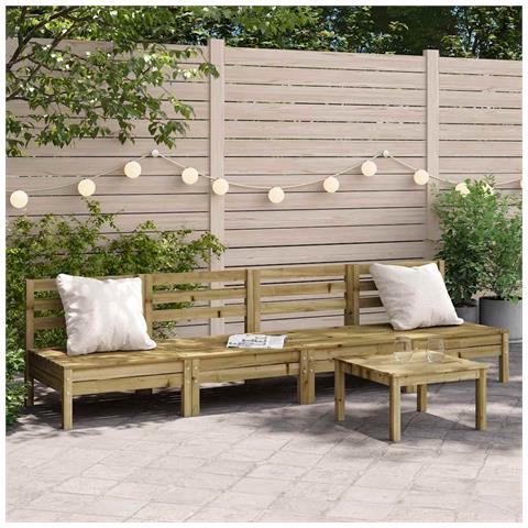 Lusso Casadino - Divani Senza Braccioli Da Giardino 4pz Legno Di Pino Impregnato - Foto 8