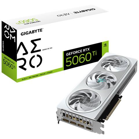 GeForce RTX 5060 Ti 8 GB GDDR7 PCI Express x16 5.0 1 x HDMI, 3 x Display Ports AERO OC - Foto 1
