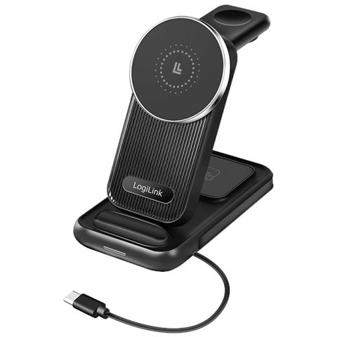 PA0292 Caricabatterie per dispositivi mobili Auricolare, Smartphone, Orologio intelligente Nero dC Carica wireless Ricarica rapida Interno - Foto 1