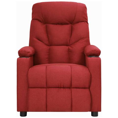 Poltrona Reclinabile In Tessuto Rosso Vino - Foto 1
