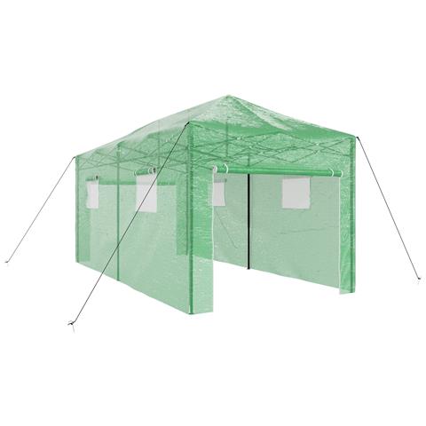 Serra con ingresso e struttura pop-up Verde 580x290x315 cm Acciaio - Foto 1