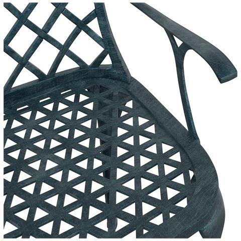 Sedie da giardino  impilabili 4 pezzi Verde in alluminio pressofuso - Foto 9