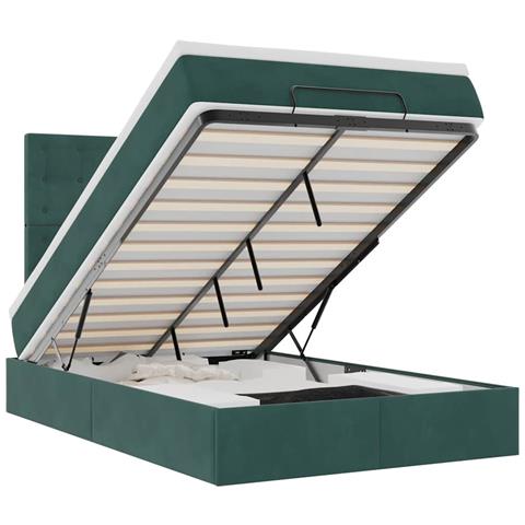 Struttura Letto Pouf con Materassi 120x190 cm Velluto - Foto 1