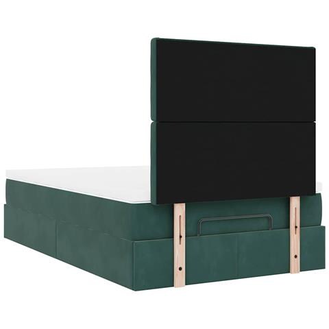 Struttura Letto Pouf con Materassi 120x190 cm Velluto - Foto 9