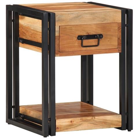 Comodini 2 pezzi 40x35x50 cm Legno massello di acacia - Foto 2