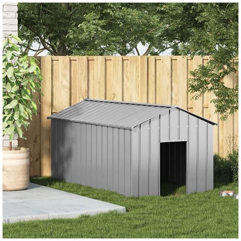 Casetta per Cani con Tetto 114x202x101 cm Acciaio Zincato - Foto 2