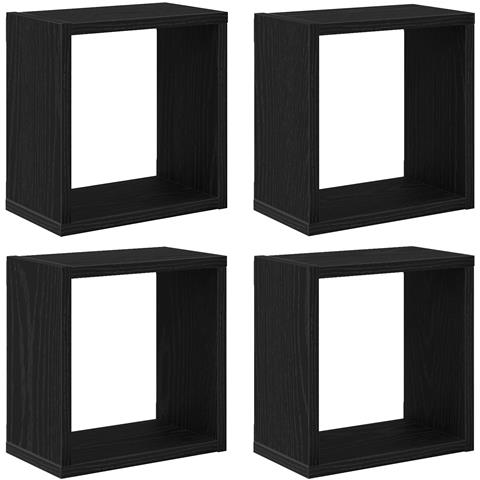 Mensole a Parete Montate Rovere Nero Legno ingegnerizzato - Foto 1