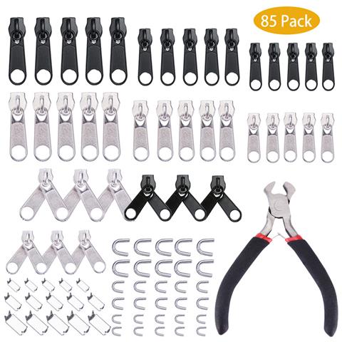 Kit Di Riparazione Per Cerniere In Nylon Da 85 Pezzi, Cursori Di Ricambio Per Cerniere N. 5 - Foto 1