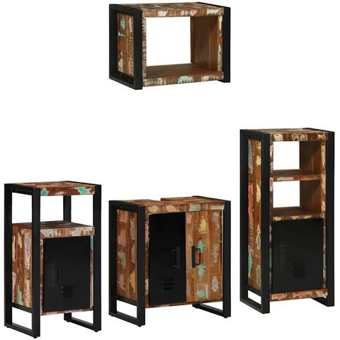 Set di mobili per il bagno 4 pcs Legno massello riciclato - Foto 1
