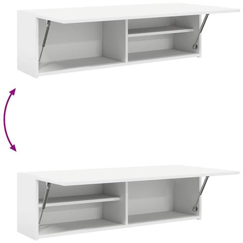 Mobile da Bagno a Parete Bianco 100x25x30 cm in Truciolato - Foto 9