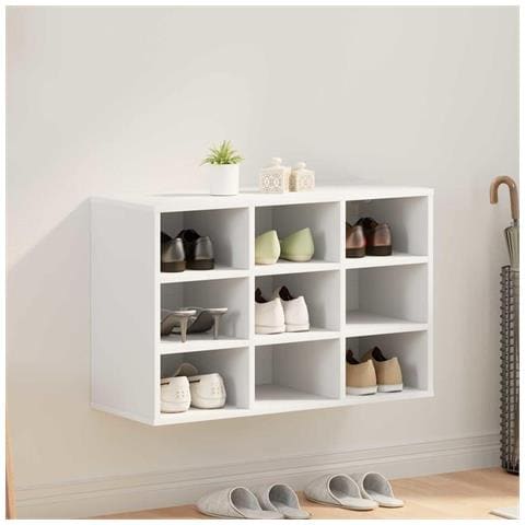 Scarpiera Bianco 77.5 x 30 x 51 cm Legno multistrato - Foto 2