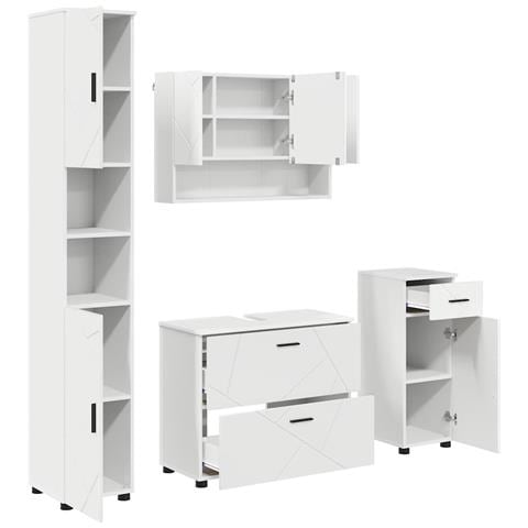 Set di mobili per il bagno 4 pcs Bianco 30 x 35 x 192 cm - Foto 1