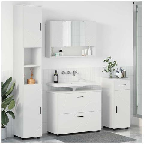 Set di mobili per il bagno 4 pcs Bianco 30 x 35 x 192 cm - Foto 2