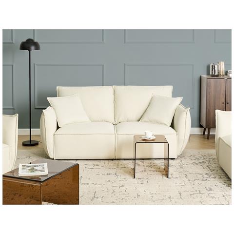 Divano 3 Posti Kunes Tessuto Beige Chiaro - Foto 1