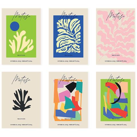 Set Di 6 Stampe Illustrazioni Artistiche Di Henri Matisse Collezione Di Dipinti Decorativi Nella Galleria D'arte Del Famoso A3 Senza Cornice - Foto 1