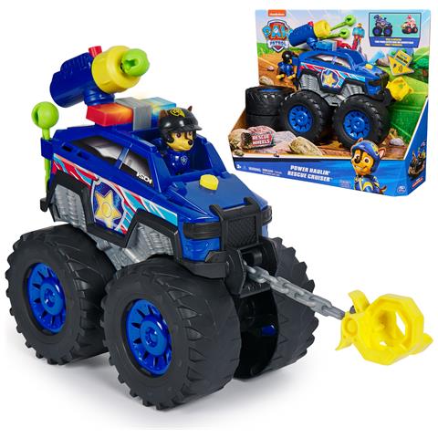 PAW Patrol : Rescue Wheels Chase Deluxe, Veicolo Giocattolo con Propulsore, Argano Motorizzato, Luci e Suoni, Giocattoli per Bambini e Bambine, 3+ Anni - Foto 1