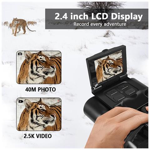 Binocolo Digitale Con Video 2.5k Uhd E Fotocamera 48mp, Ingrandimento 12x E Visione Notturna Starlight - Foto 7