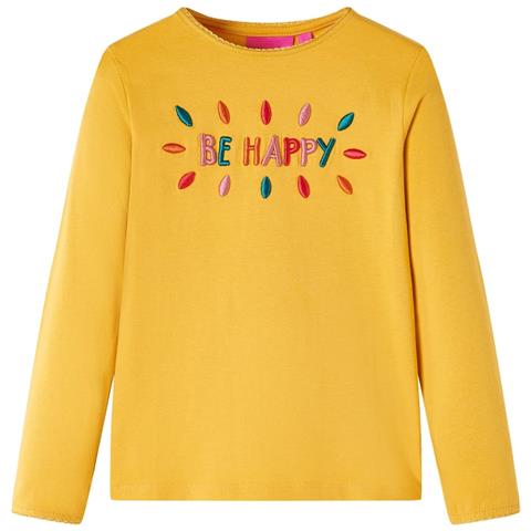 Maglietta per Bambini Maniche Lunghe Ocra Scuro 92 - Foto 1