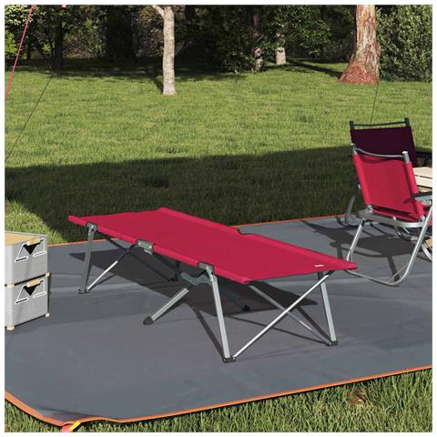 Letto da campeggio pieghevole Rosso 62 x 194 x 42 cm - Foto 2