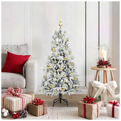 Albero di Natale Artificiale con Rami Pieghevoli Bianco 120 cm - Foto 2