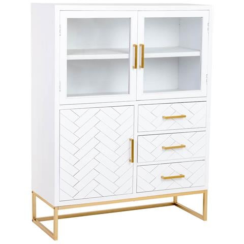 Vetrina Con 3 Ante E 3 Cassetti, Legno, 100x40x135h Cm - Foto 1