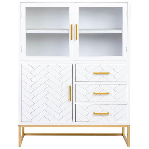 Vetrina Con 3 Ante E 3 Cassetti, Legno, 100x40x135h Cm - Foto 2