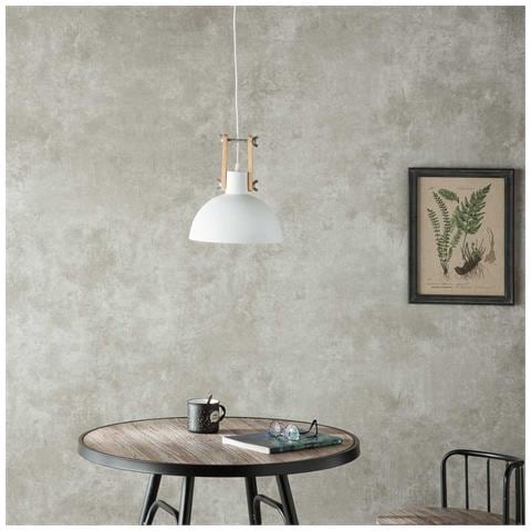 Plafoniera In Legno Bianco E Metallo 25x25x32h - Foto 2