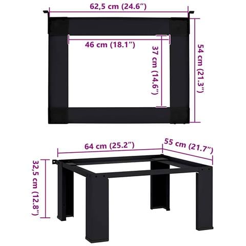 Pedestallo per Lavatrice Nero 64 x 55 x 32,5 cm Acciaio - Foto 9