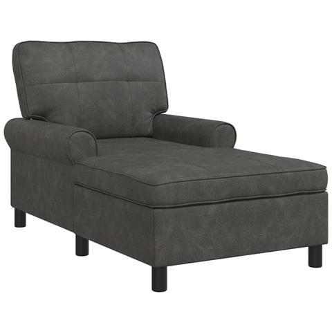 Chaise Lounge con cuscino Nero 91 x 157 x 91 cm Pelle Sintetica - Foto 1