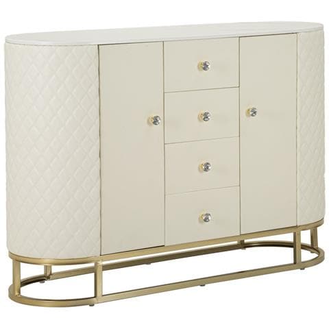 Credenza Sharon Bianca E Oro Con Cassetti E Ante 120 Cm - Foto 1