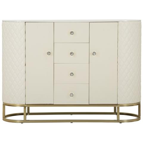 Credenza Sharon Bianca E Oro Con Cassetti E Ante 120 Cm - Foto 2