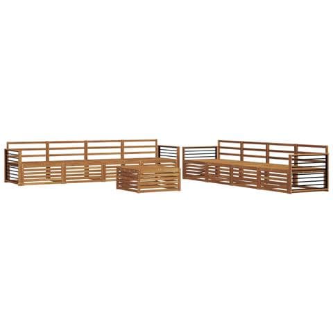 Set di divani da esterno 9 pcs Naturale - Foto 1