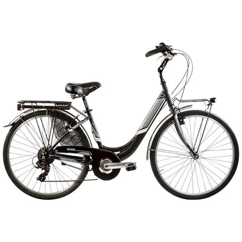 Bici Alluminio Da Donna Misura 26 X 1,75 Bicicletta Linea Venere City Bike Con Cambio 6v Completa Di Accessori Luci A Led - 40 Nero Opaco - Foto 1