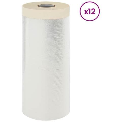 Telo per Polvere con Nastro Adesivo 12 pcs 110 x 3300 cm HDPE - Foto 1