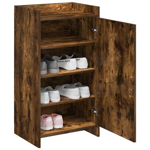 Mobile per scarpe con archiviazione Rovere Fumo 48 x 36 x 92 cm - Foto 2