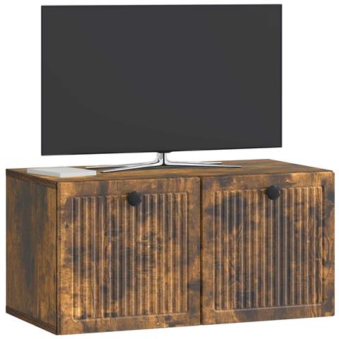 Mobile Porta TV da Muro Rovere Fumo 59,5 x 31 x 30 cm - Foto 2