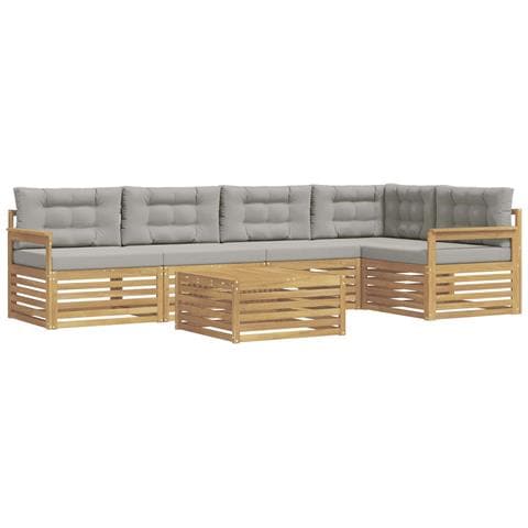 Set di divani da esterno 6 pcs Bianco e Grigio Chiaro - Foto 1