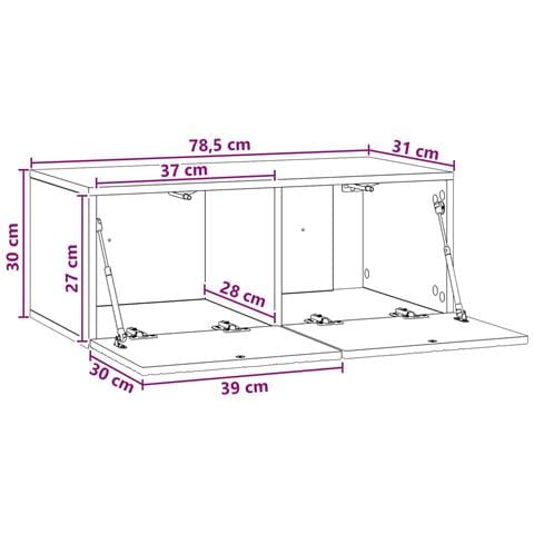 Mobile Porta TV da Muro 78,5 x 31 cm Bianco - Foto 9