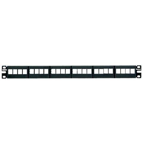 24-port Modular Patch Panel 6 Removable Faceplates 1U pezzo di pannello - Foto 1