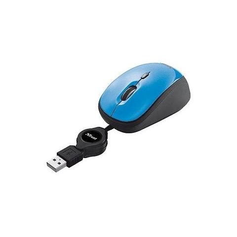 Mouse Ottico USB a Filo Retraibile Blu - Foto 1
