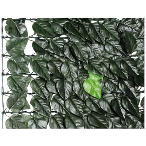 Siepe sintetica per terrazze e giardino a foglie mod. Ascot 1x20 mtl. Verde scuro - Foto 1
