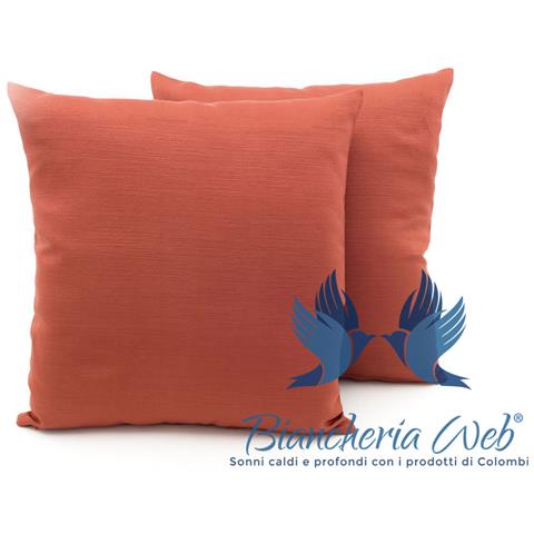 Coppia Cuscini Arredo Imbottiti Tessuto Ottoman In Tinta Unita Colore Siena 16 50x50 Siena 16 - Foto 1