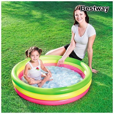 Piscina Gonfiabile Tonda Arcobaleno Summer Wave Ø102cm X H25cm Art. 51104 - Foto 2