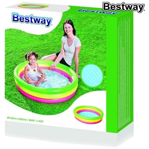 Piscina Gonfiabile Tonda Arcobaleno Summer Wave Ø102cm X H25cm Art. 51104 - Foto 5