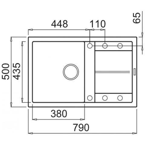 Lavello Unico 300 Granitek 79x50 cm 1 vasca con gocciolatoio Colore Avena 51 - Foto 2