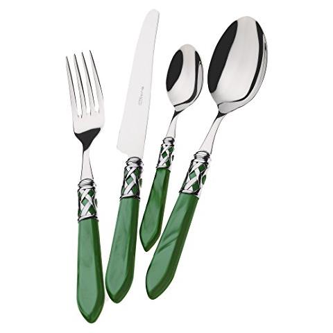 Posate Aladdin, Set 24 Pz. Scatola Compact - Verde Cromata - Foto 1